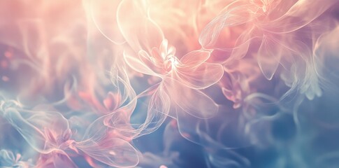 Obraz premium Abstract Pastel Flowers Softly Swirling in Light