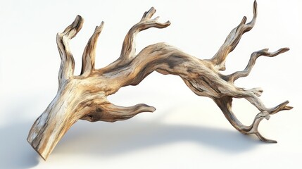 Fototapeta premium Dried Tree Branch Isolated on White Background