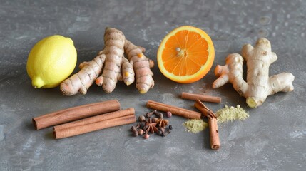 Aromatic Spices and Citrus Fruits for a Warming Winter Drink.