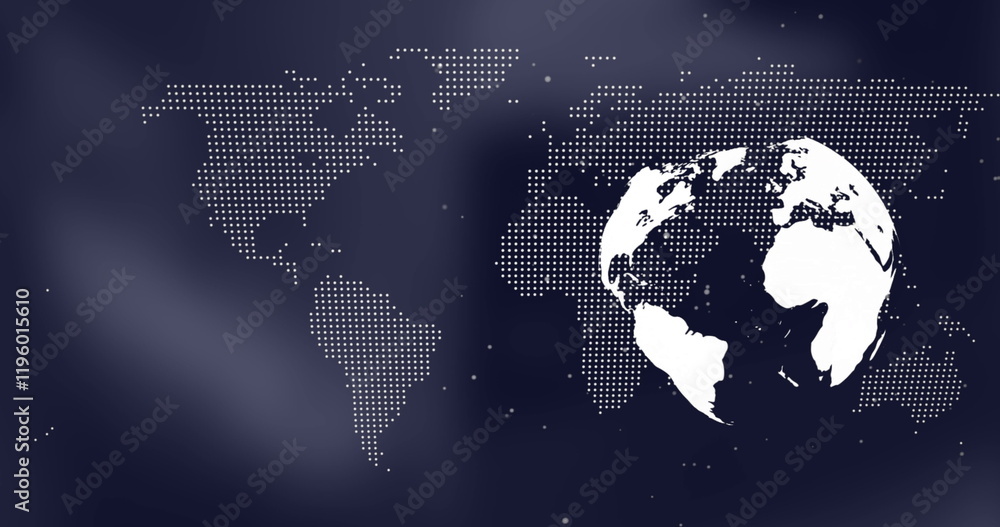 Aufkleber image of globe with data processing over dark background