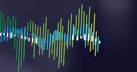 Image of financial data processing over dark background