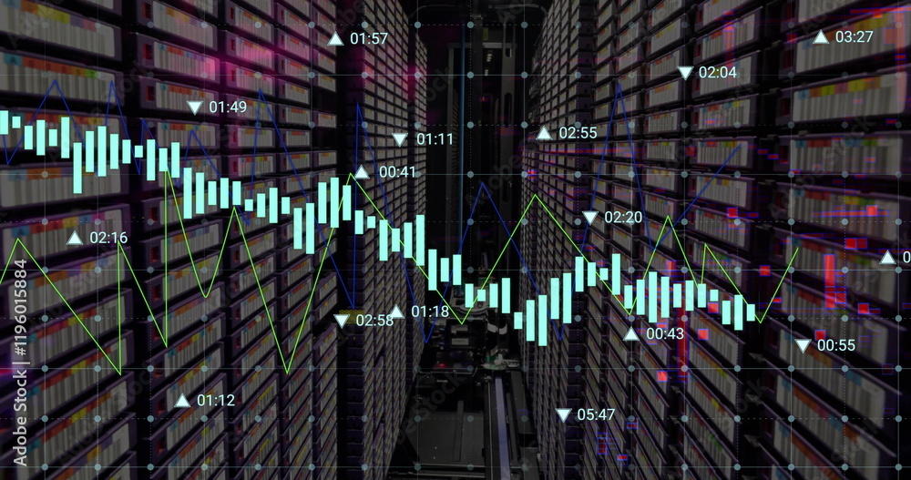 Poster image of digital data processing over computer servers