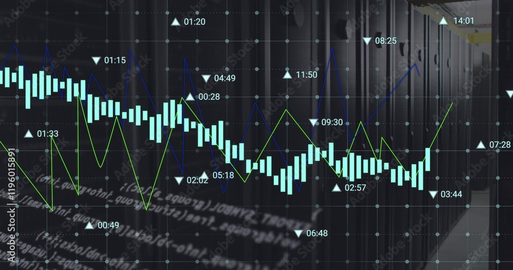 Poster image of digital data processing over computer servers
