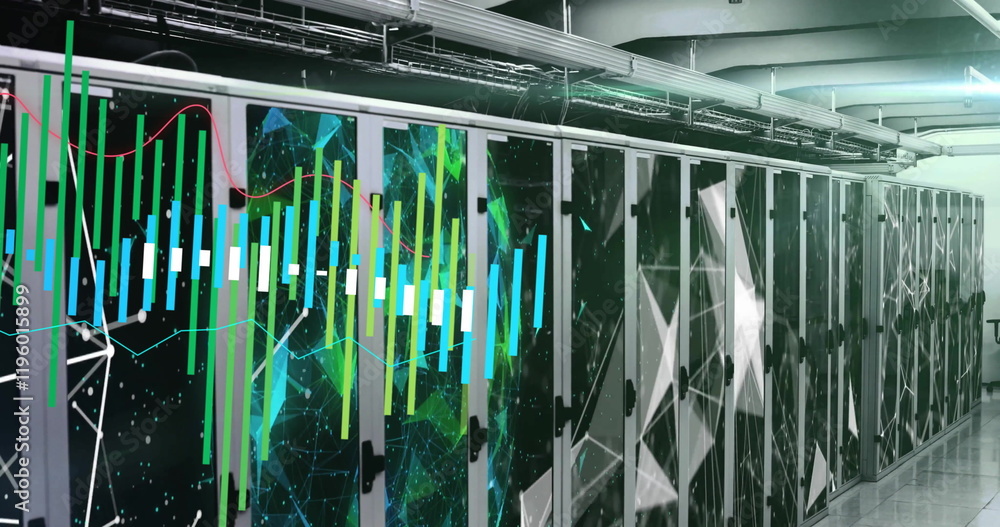 Poster image of digital data processing over computer servers