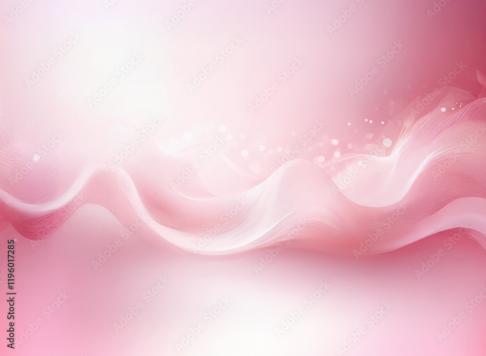 Poster soft, flowing pink waves create a dreamy, ethereal background. shimmering particles add a subtle spa