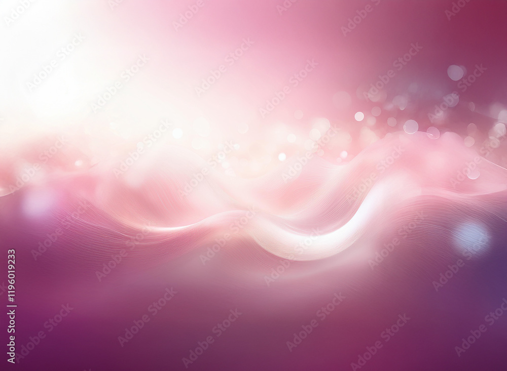 Poster serene abstract artwork featuring soft, flowing pink and white waves with a bokeh effect. the image 