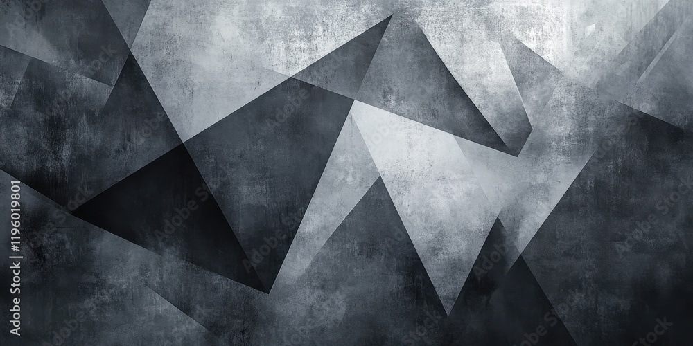 Poster abstract grey and black triangular pattern design