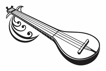 Obraz premium dulcimer silhouette vector