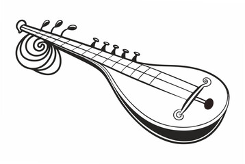 dulcimer silhouette vector
