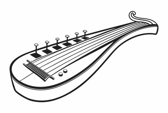 dulcimer silhouette vector