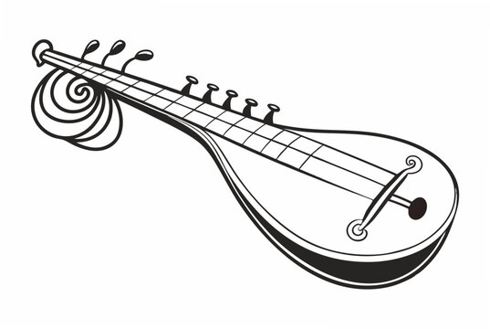 dulcimer silhouette vector