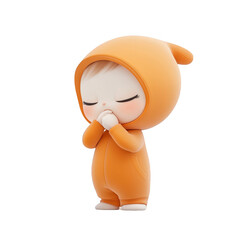 Cute animated character pondering digital art scene cartoon style whimsical environment close-up view playful concept