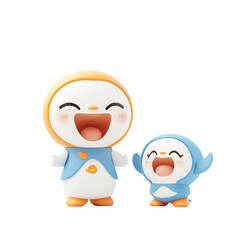 Fototapeta premium Joyful animated characters enjoying fun together in a colorful setting playful environment child-friendly concept