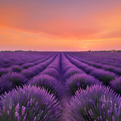 Obraz premium lavender field at sunset