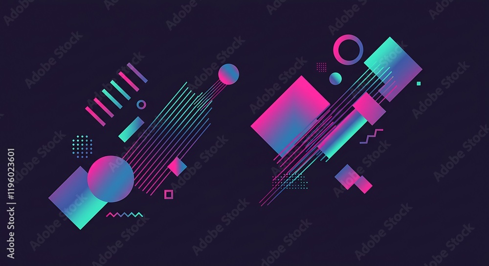 Poster trendy glitch pattern. modern style vector. abstract geometric elements. glitch background