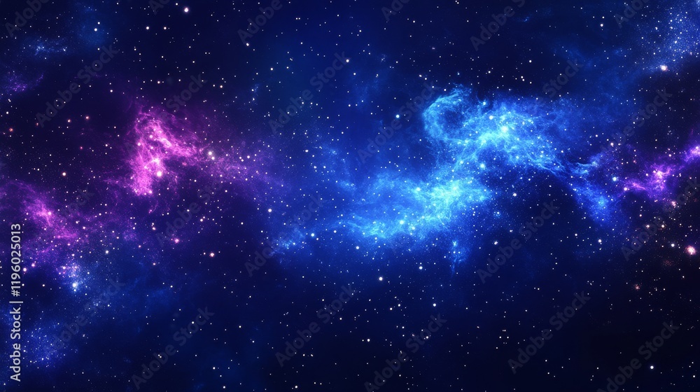 Wall mural a cosmic gradient background with starry effects.featuring deep blues and purples with twinkling sta