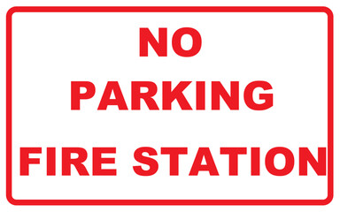 No Parking Fire Station sign board image, No parking vector sign board