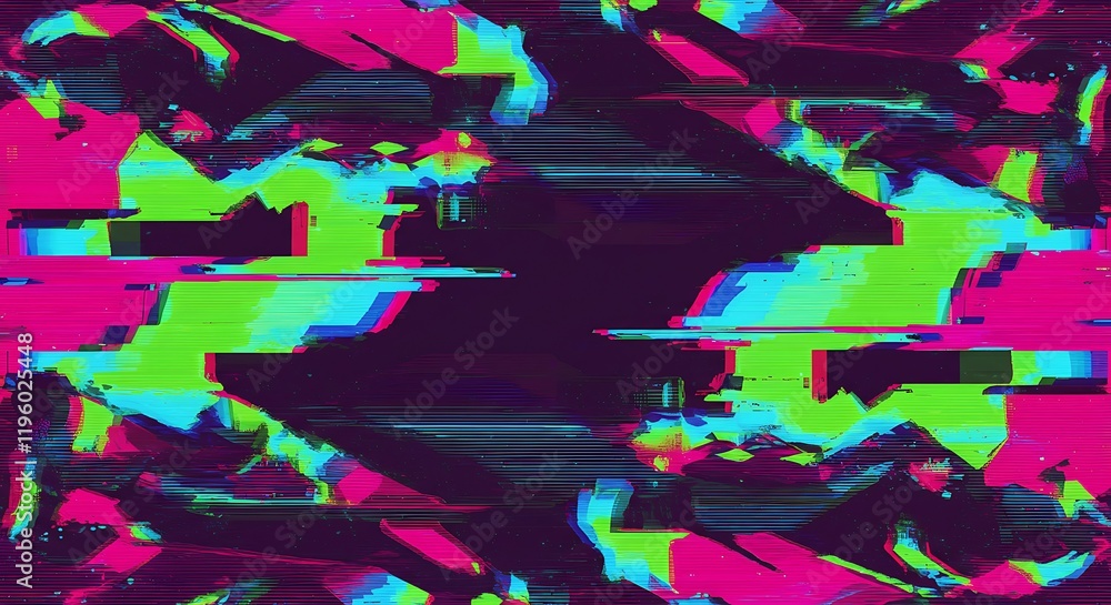 Poster trendy glitch pattern. modern style vector. abstract geometric elements. glitch background