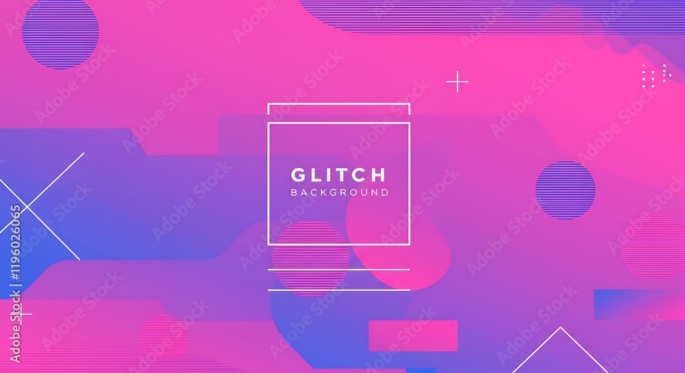Poster trendy glitch pattern. modern style vector. abstract geometric elements. glitch background