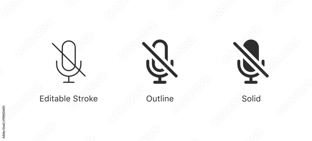 Poster stop microphone icon no sign vector mic off icon symbol ; voice mute microphone web icon ; ban, reco