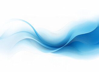 Fototapeta premium Abstract image of flowing, translucent blue waves on a white background. The waves create a sense of movement and serenity.