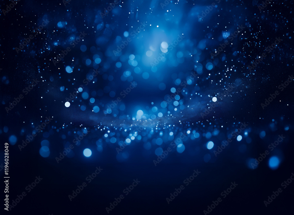 Poster a mesmerizing abstract image featuring a deep blue background speckled with countless shimmering lig