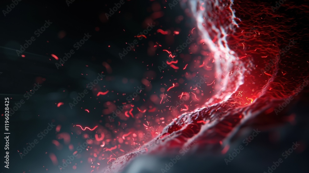 Poster red and black background featuring a white swirl abstract design for creative projects and displays