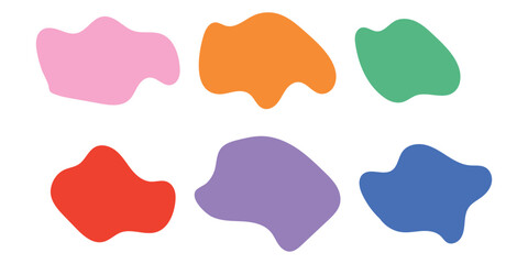 set of Abstract organic shape and Seamless Pattern Vector illustration.