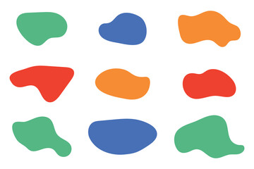 set of Abstract organic shape and Seamless Pattern Vector illustration.