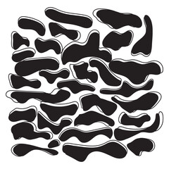 set of Abstract organic shape and Seamless Pattern Vector illustration.