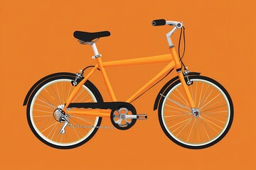 Fototapeta premium Vibrant Orange Bicycle Illustration