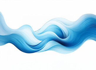 Fototapeta premium Abstract image of flowing, blue waves on a white background. The shades of blue create a dynamic, fluid motion. The waves are smooth and elegant.