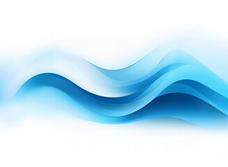 Fototapeta premium Serene abstract artwork featuring flowing, translucent blue waves against a bright white background. The image evokes a sense of calmness and fluidity.