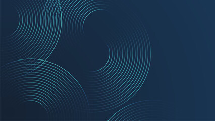 Abstract glowing dark blue geometric rounded shape technology futuristic background design