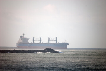 Ship coming into harbor