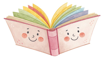 colorful children book with smiling faces and vibrant pages