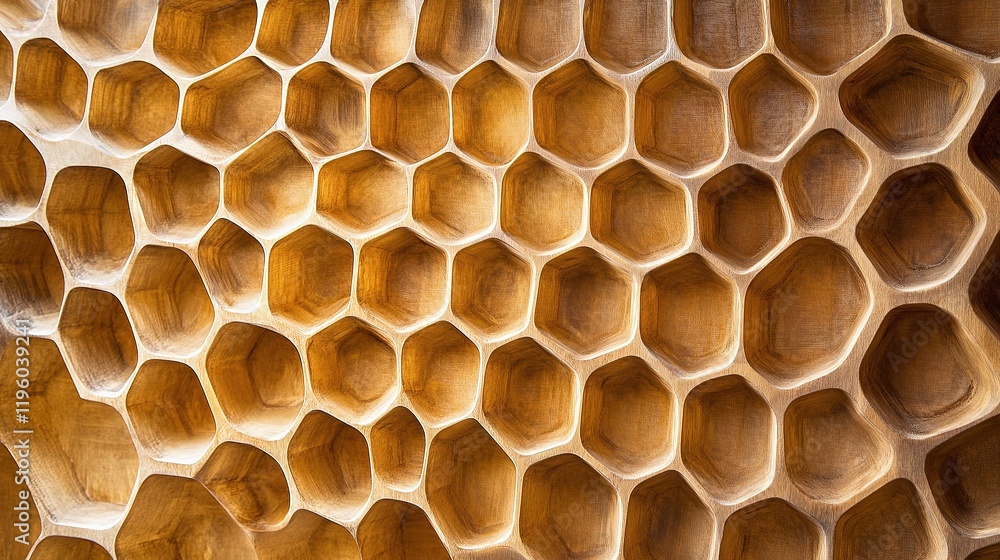 Poster modern abstract honeycomb interior design background with scale lines