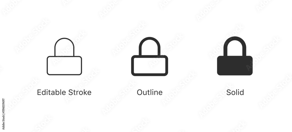 Aufkleber Lock icon symbol. privacy icon , secure private security icons - padlock icon button. editable stroke outline style for app user interface and web vector elements