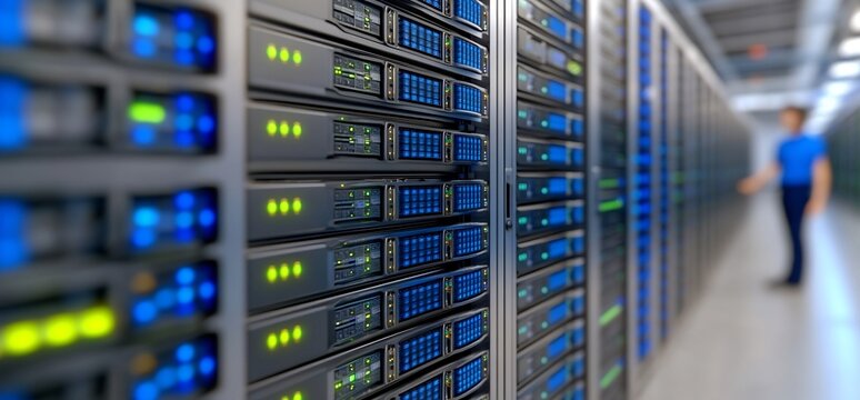 Server room Data center technician - Powered by Adobe