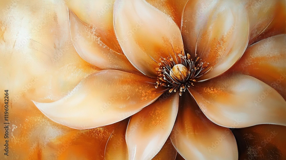 Poster abstract flower in soft focus emphasizing delicate lines and texture