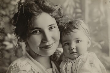 Happy mom: tender hug, smiling baby, joyful moment, heartfelt joy, festive cheer, caring bond, special love, emotional warmth, precious time, celebrated day, maternal connection, affectionate spirit.