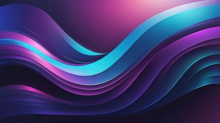Obraz premium Futuristic Neon Landscape with Abstract Waves