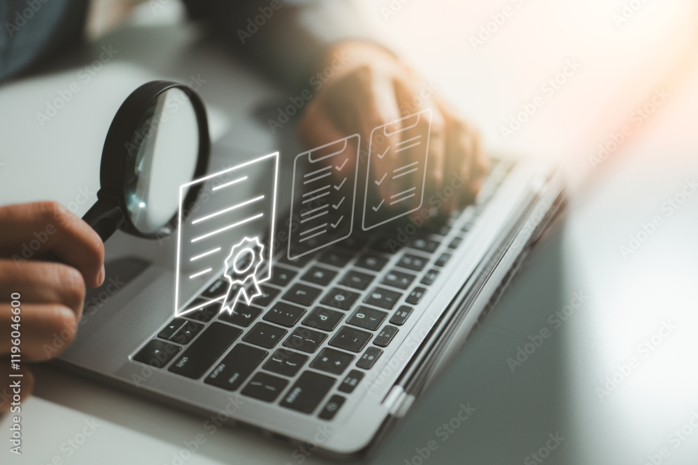 Aufkleber Digital certification: A seamless process for approval and validation in the digital age.