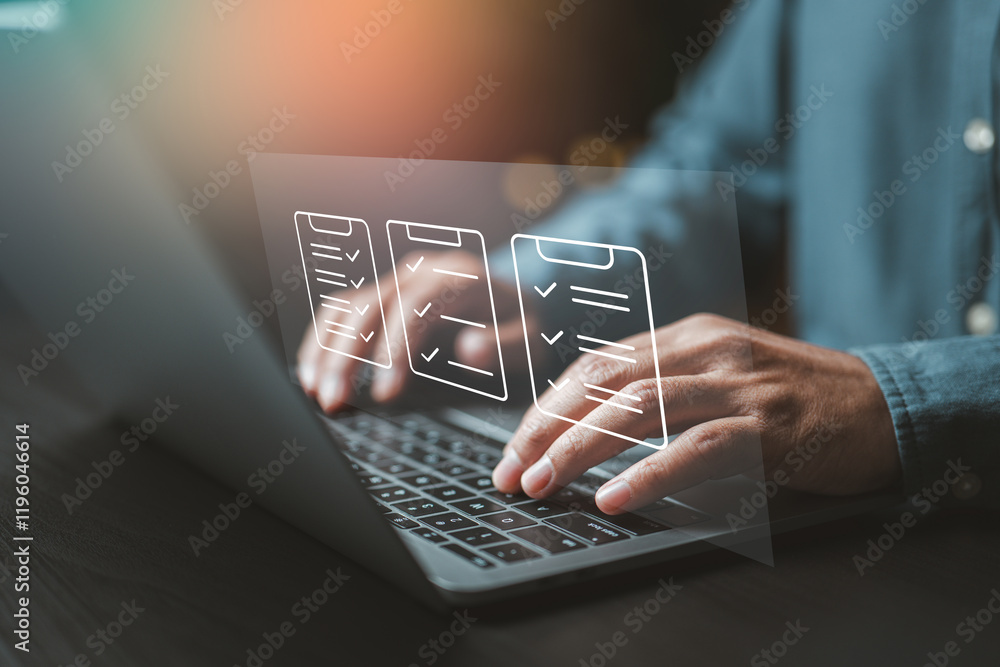Aufkleber Paperless productivity: Manage tasks and priorities with ease using technology.