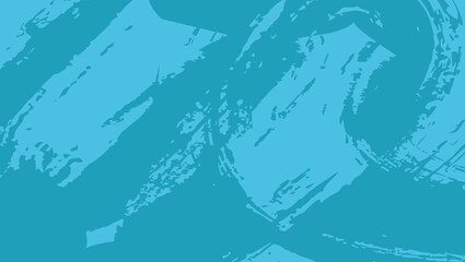 Thick Grainy blue bold brush stroke with spray texture. Grunge hand drawn distress damaged edge vintage template. Doodle brush strokes texture with small dots. Retro vector background for posters.