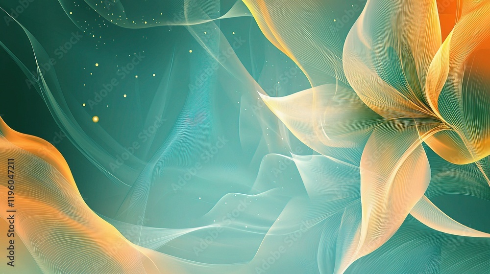 Poster elegant floral vector background with soft patterns and lines