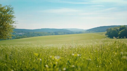 Fototapeta premium Beautiful Spring Nature Scene with Blurred Background and Sunshine