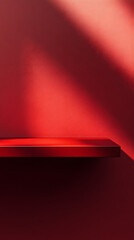 Obraz premium Red Shelf and Wall with Light