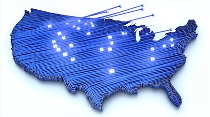 US Network Connectivity: A 3D Visualization of Data Flow Across the Nation