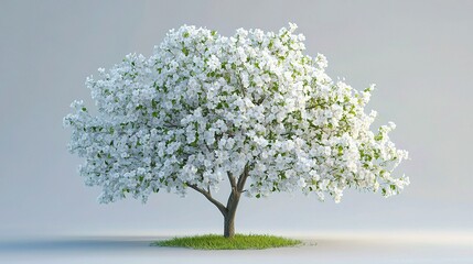 Obraz premium Beautiful Blossoming Tree with Tender White Flowers in Spring